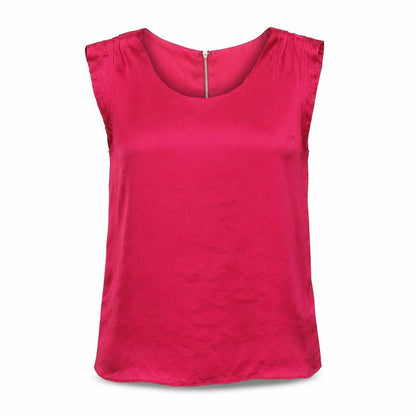Portmans Womens Pink Polyester Basic Blouse Size 8 Round Neck