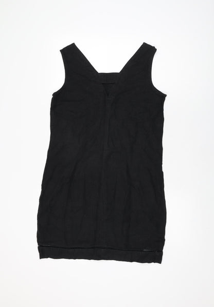 NEXT Womens Black Viscose Shift Size 10 V-Neck Pullover