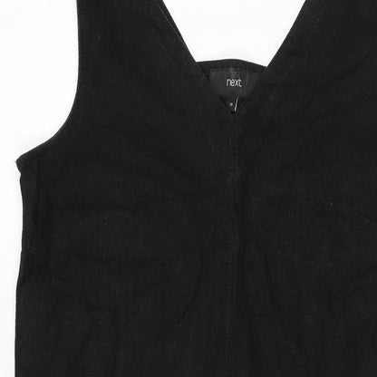 NEXT Womens Black Viscose Shift Size 10 V-Neck Pullover