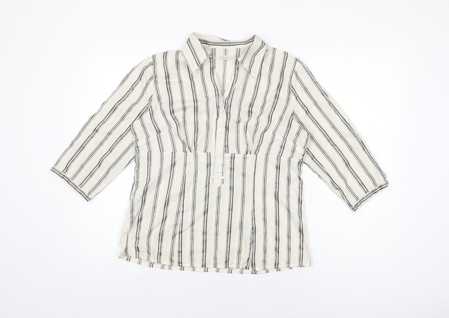 Womens UK Size 10 Intown Ivory Basic T-Shirt