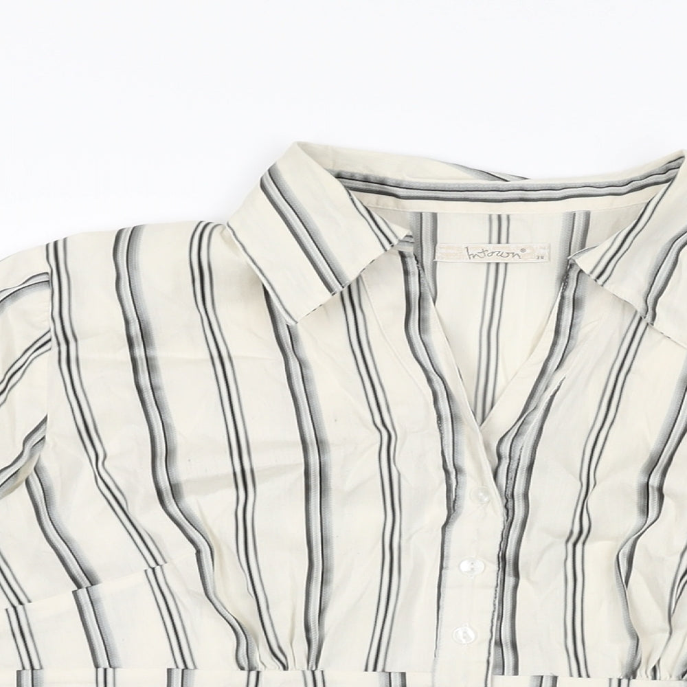 Womens UK Size 10 Intown Ivory Basic T-Shirt