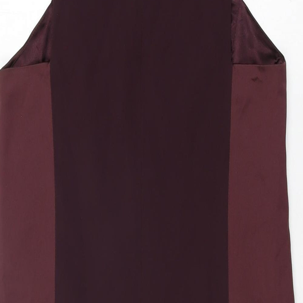 French Connection Womens Red Acetate Shift Size 8 Round Neck Zip