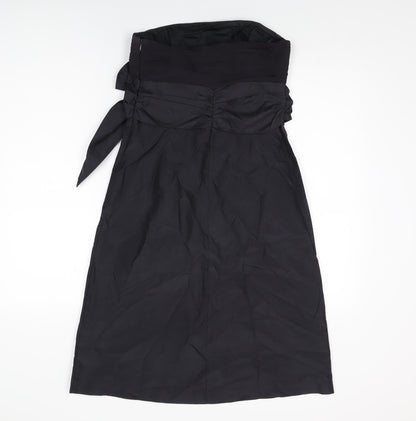 Fenn Wright Manson Womens Black Silk Shift Size 10 Off the Shoulder Zip