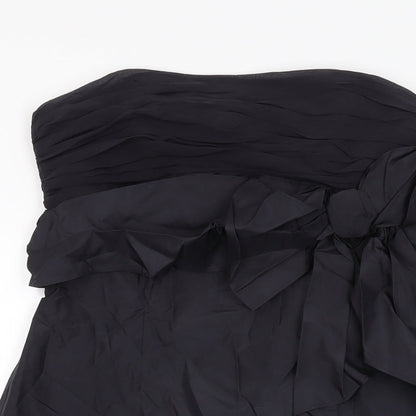 Fenn Wright Manson Womens Black Silk Shift Size 10 Off the Shoulder Zip