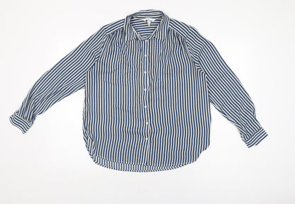 Womens UK Size 8 H&M Blue Basic Button-Up