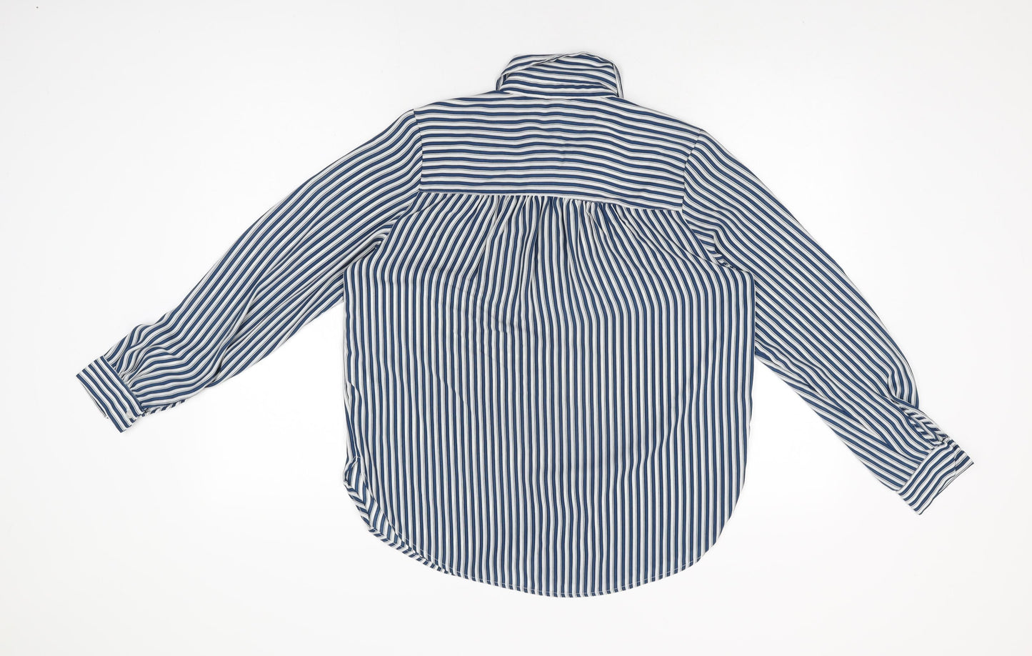 Womens UK Size 8 H&M Blue Basic Button-Up