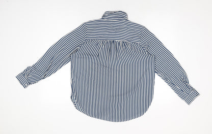 Womens UK Size 8 H&M Blue Basic Button-Up