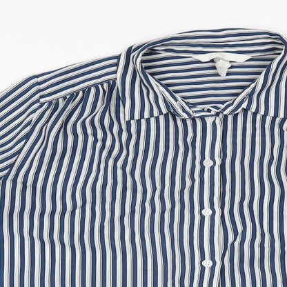 Womens UK Size 8 H&M Blue Basic Button-Up