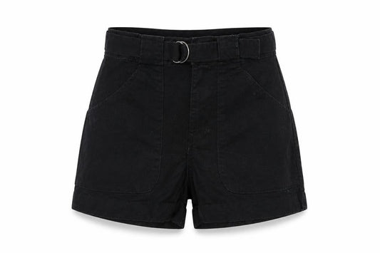 Hollister Womens Black Cotton Mom Shorts Size S L3 in Regular Zip