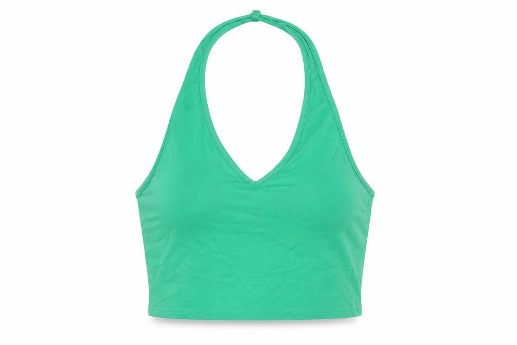 Womens UK Size M H&M Green Cropped T-Shirt