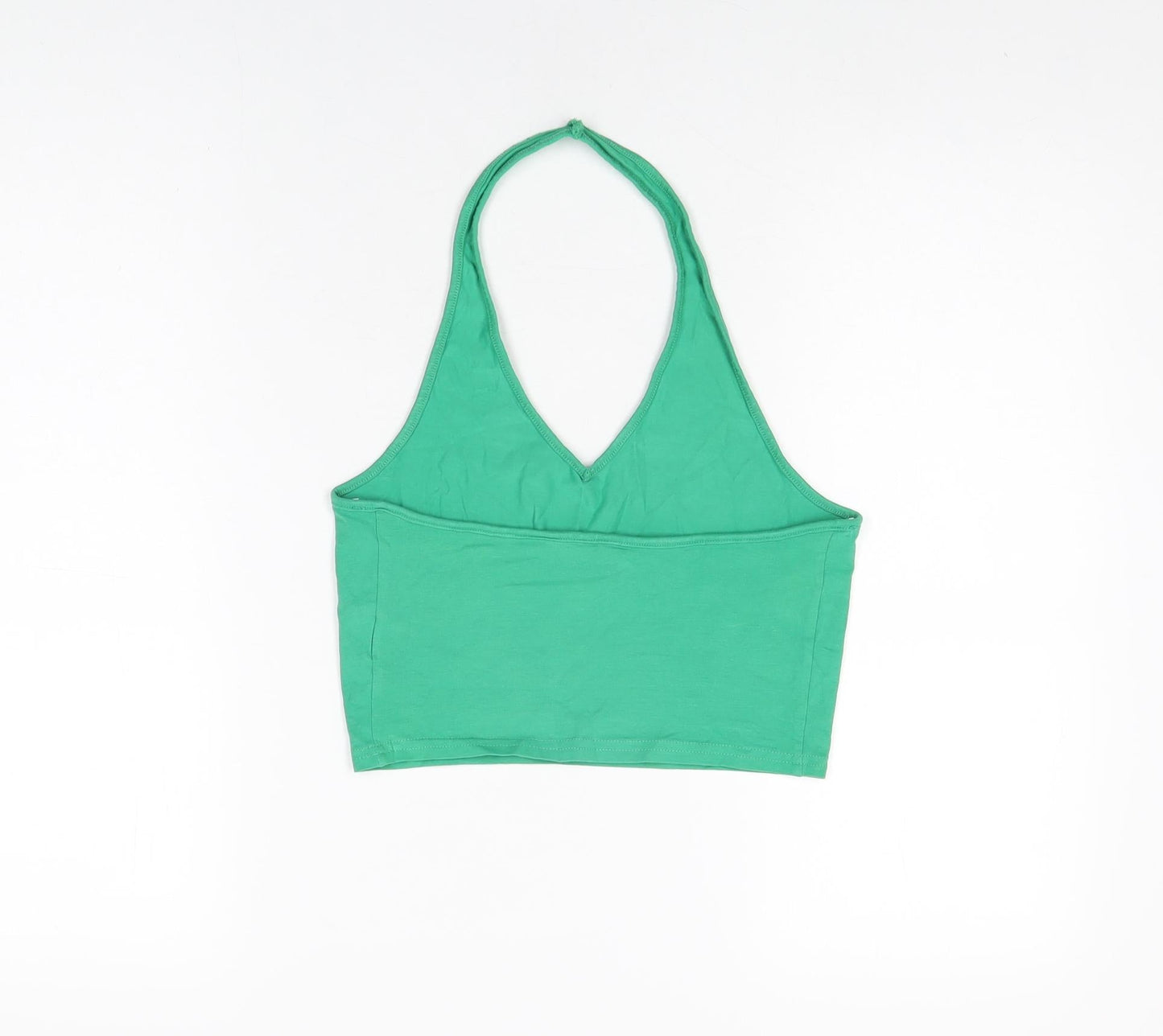 Womens UK Size M H&M Green Cropped T-Shirt