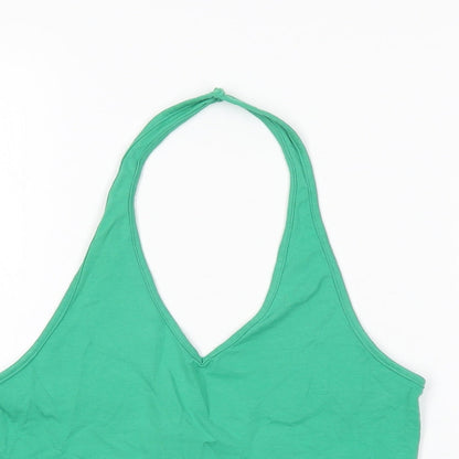 Womens UK Size M H&M Green Cropped T-Shirt