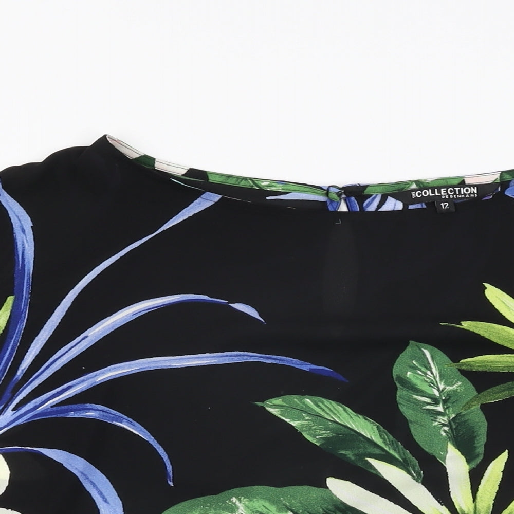 Womens UK Size 12 Debenhams Black Basic Blouse