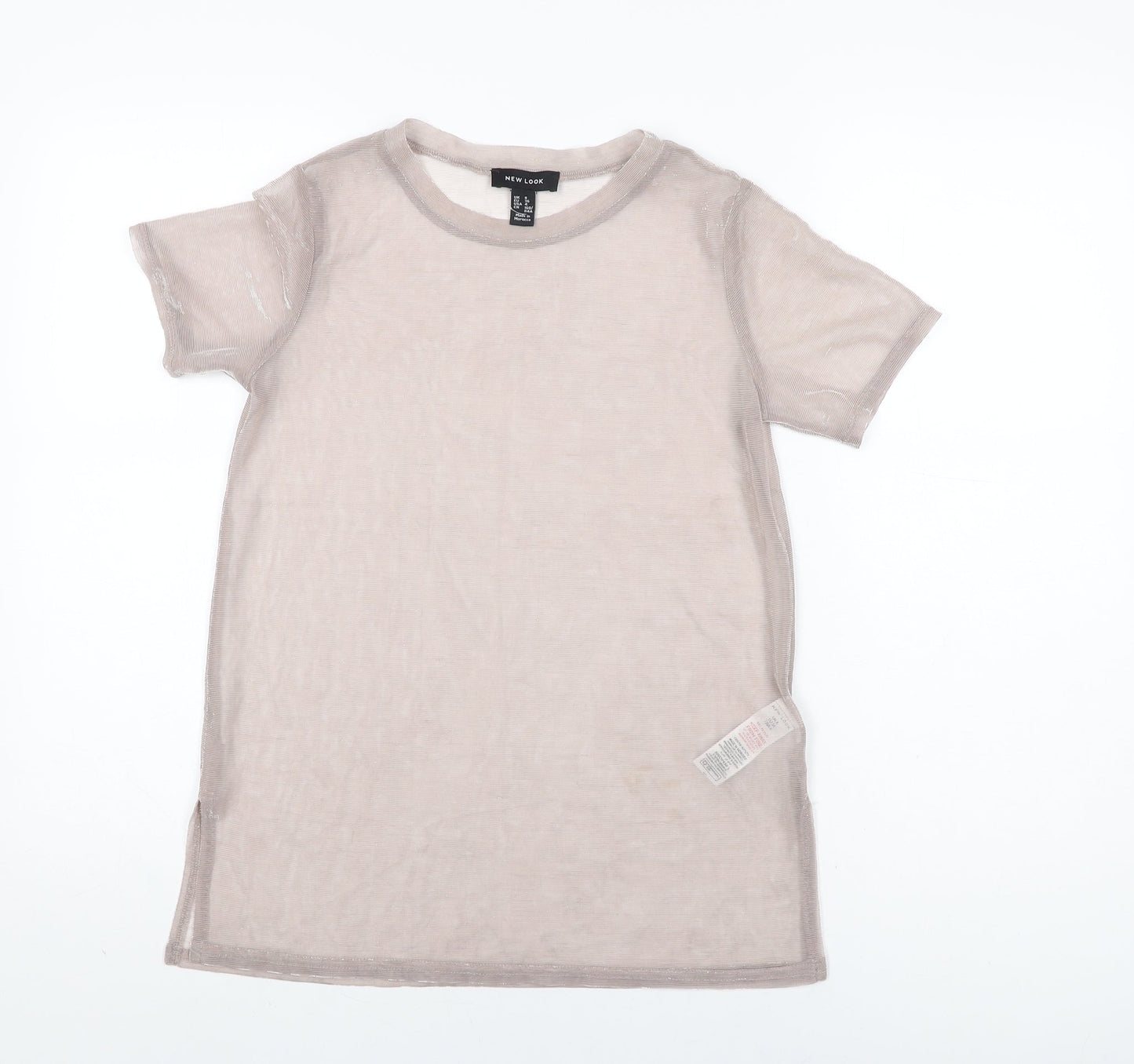 Womens UK Size 8 New Look Pink Basic T-Shirt