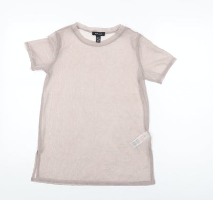 Womens UK Size 8 New Look Pink Basic T-Shirt