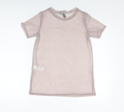 Womens UK Size 8 New Look Pink Basic T-Shirt