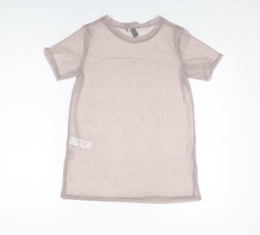 Womens UK Size 8 New Look Pink Basic T-Shirt