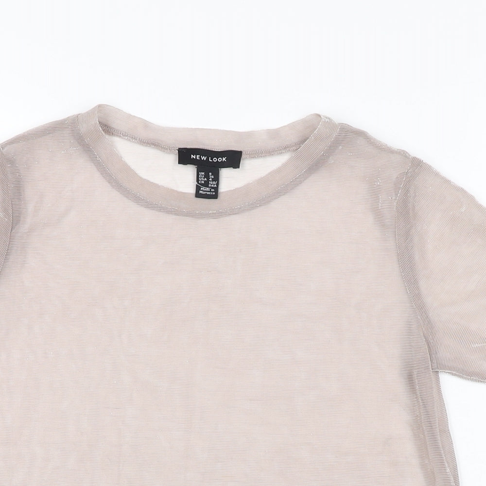 Womens UK Size 8 New Look Pink Basic T-Shirt