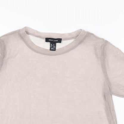 Womens UK Size 8 New Look Pink Basic T-Shirt