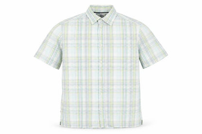 Marks and Spencer Mens White Plaid Cotton Button-Up Size M Collared Button