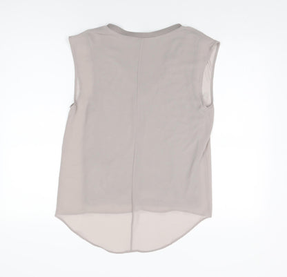 Womens UK Size XS Zara Beige Basic Blouse