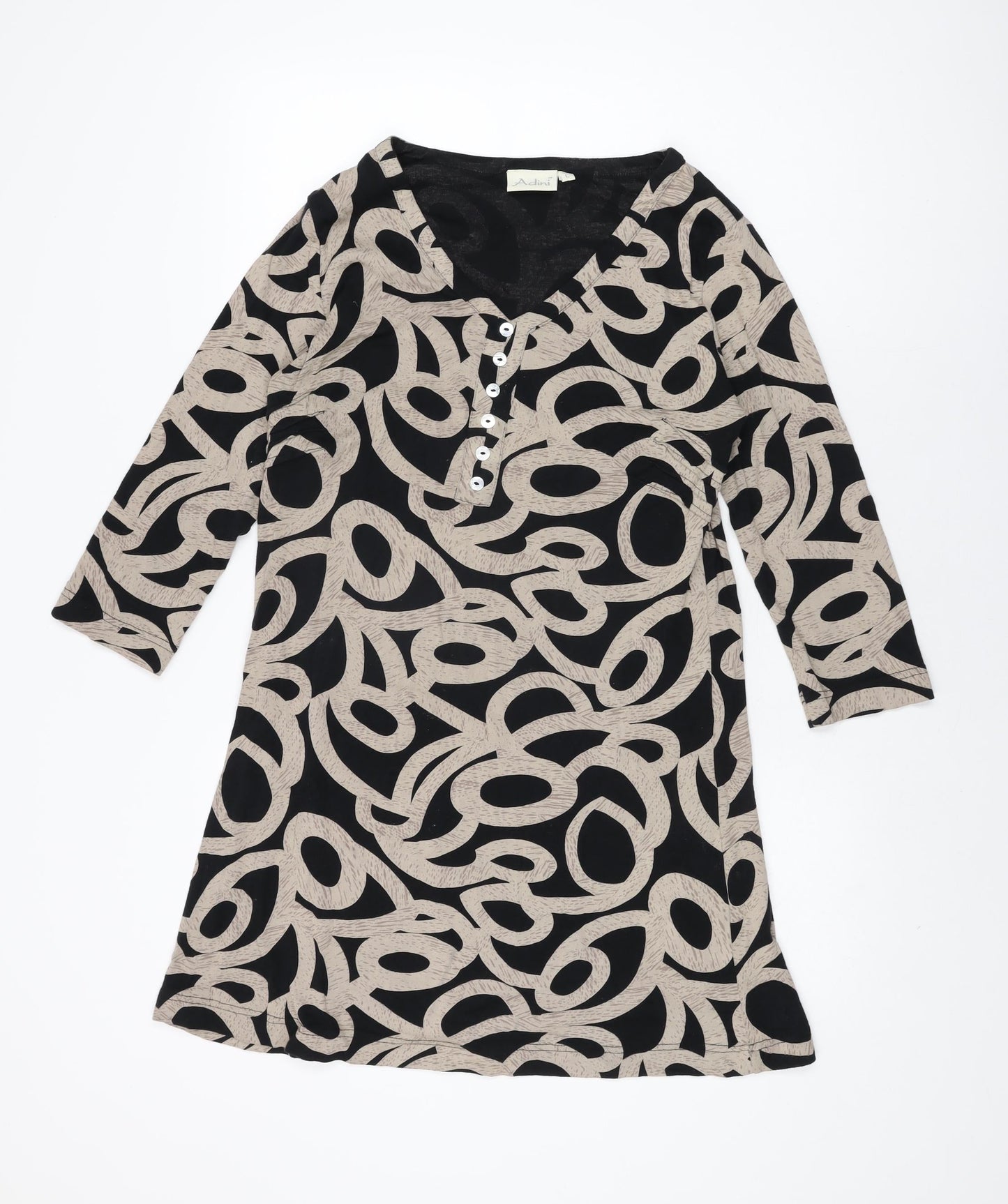 Womens UK Size L Adini Black Basic T-Shirt