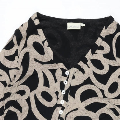 Womens UK Size L Adini Black Basic T-Shirt