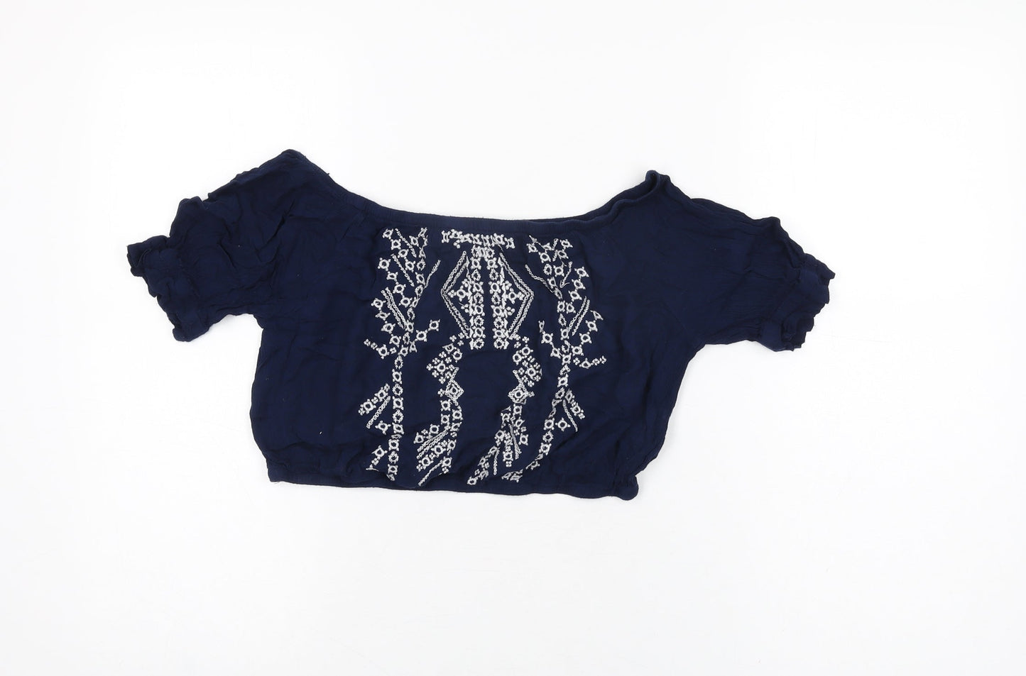 Womens UK Size 12 Select Blue Cropped T-Shirt