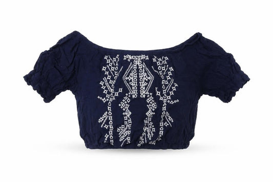 Womens UK Size 12 Select Blue Cropped T-Shirt