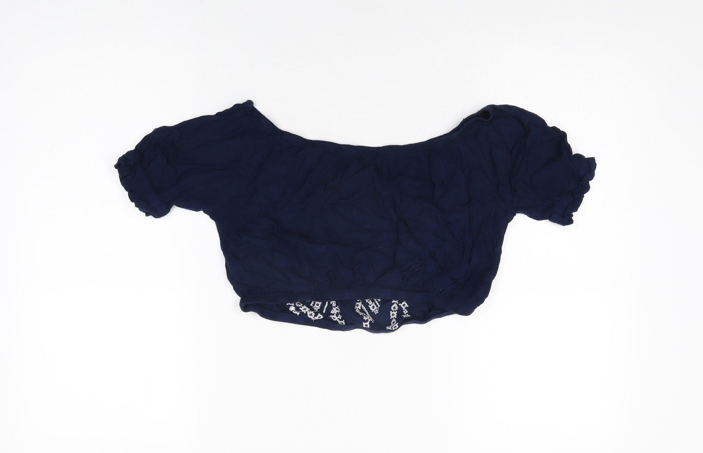 Womens UK Size 12 Select Blue Cropped T-Shirt
