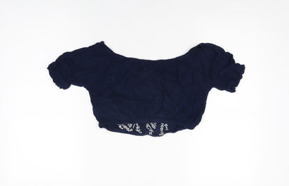 Womens UK Size 12 Select Blue Cropped T-Shirt