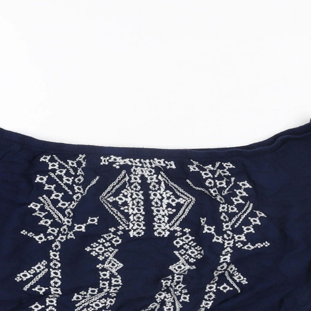 Womens UK Size 12 Select Blue Cropped T-Shirt