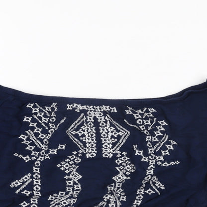 Womens UK Size 12 Select Blue Cropped T-Shirt