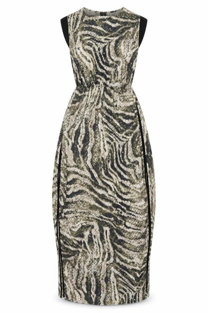 River Island Womens Brown Geometric Polyester Maxi Size 8 Round Neck Pullover