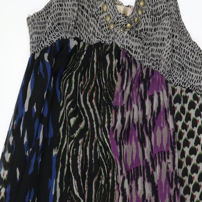 Heaven Womens Multicoloured Geometric Polyester Maxi Size 10 V-Neck Pullover