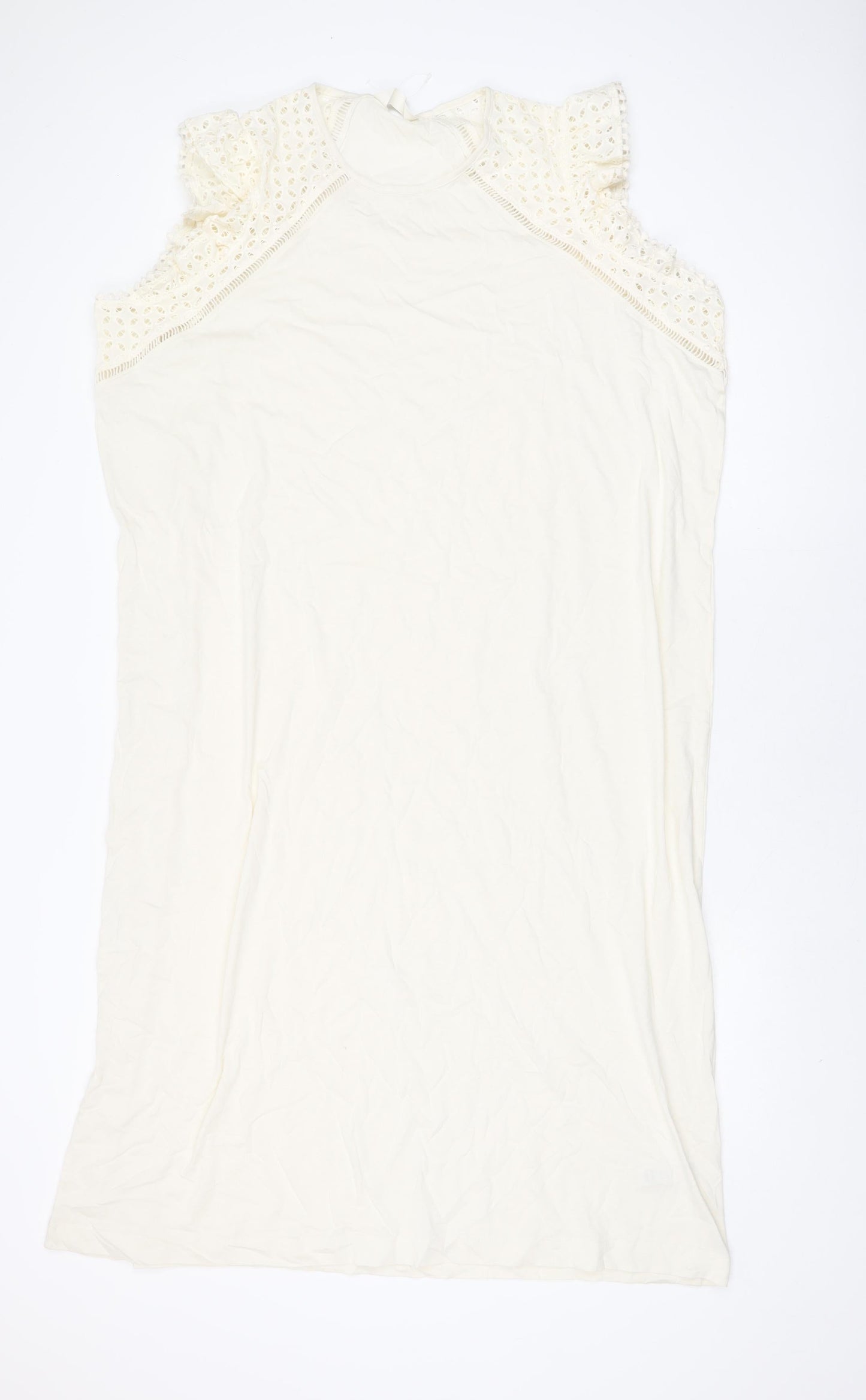 Marks and Spencer Womens Ivory Cotton Shift Size 2XL Roll Neck Pullover
