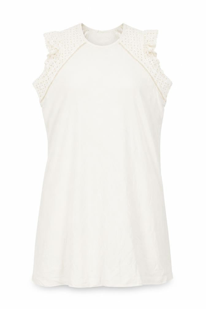 Marks and Spencer Womens Ivory Cotton Shift Size 2XL Roll Neck Pullover