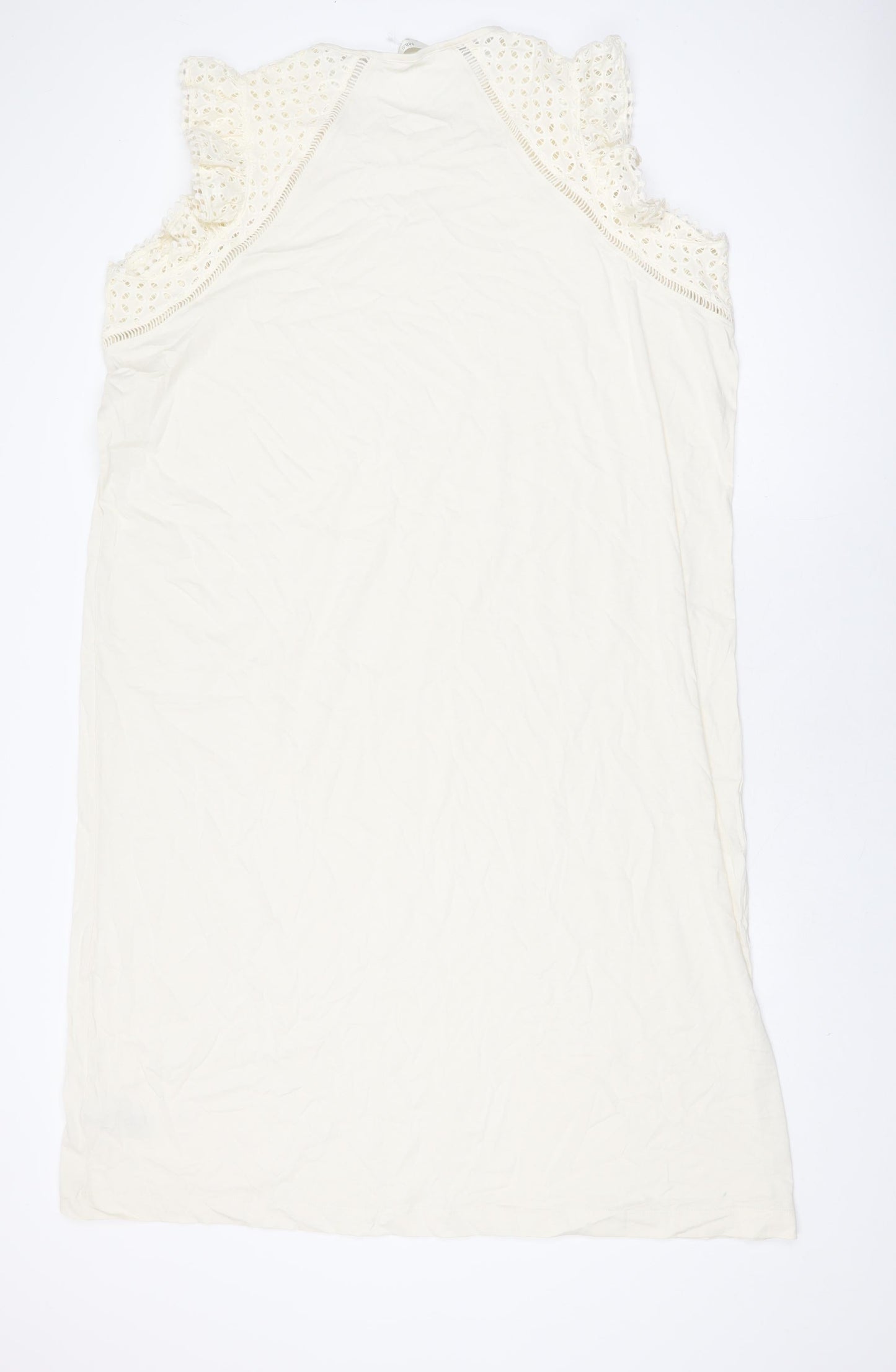 Marks and Spencer Womens Ivory Cotton Shift Size 2XL Roll Neck Pullover