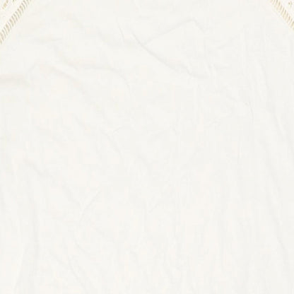 Marks and Spencer Womens Ivory Cotton Shift Size 2XL Roll Neck Pullover