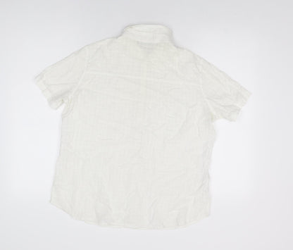 Womens UK Size 16 Marks and Spencer White Basic Button-Up