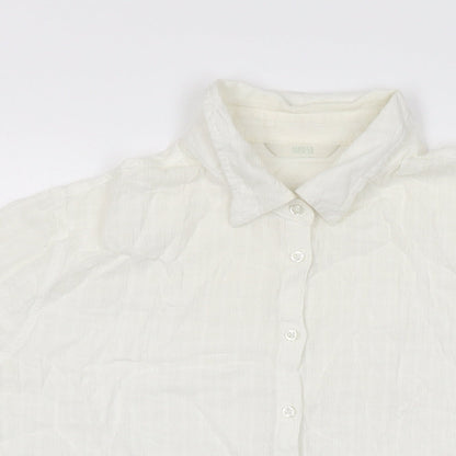 Womens UK Size 16 Marks and Spencer White Basic Button-Up