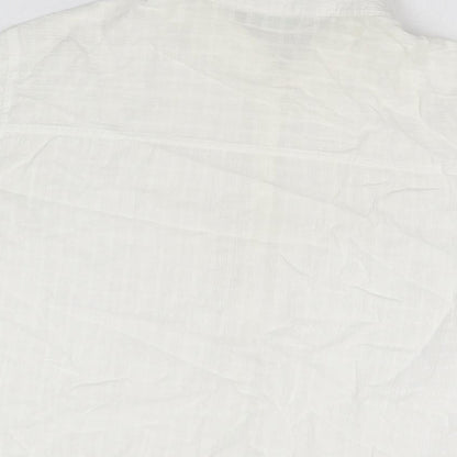 Womens UK Size 16 Marks and Spencer White Basic Button-Up