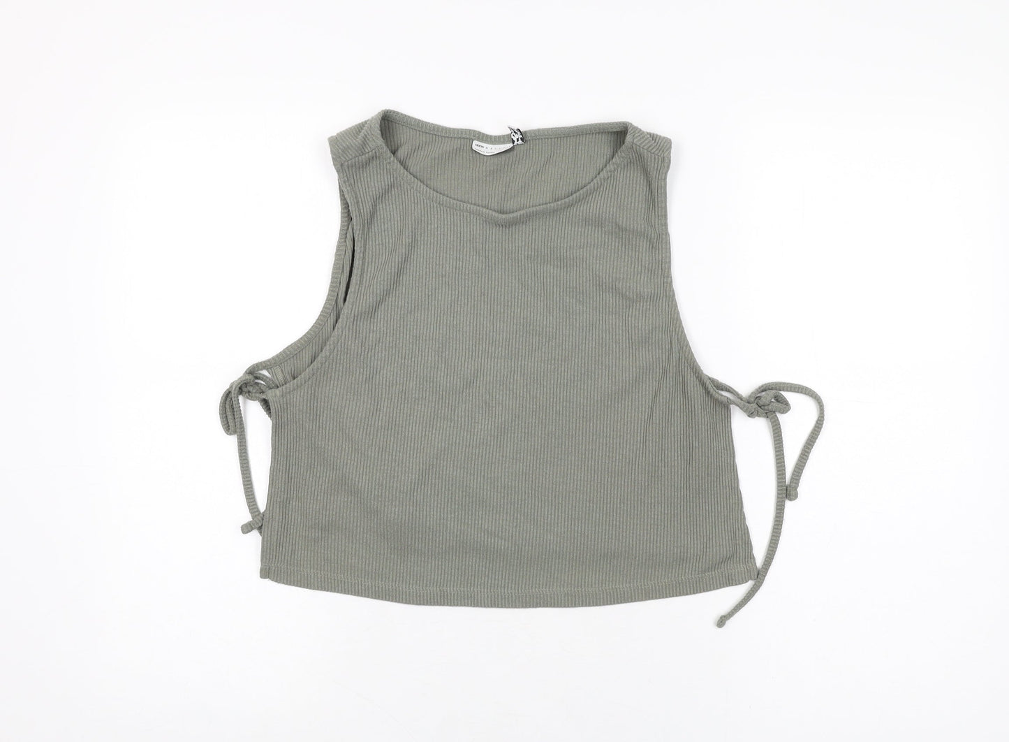 Womens UK Size 14 ASOS Green Cropped T-Shirt