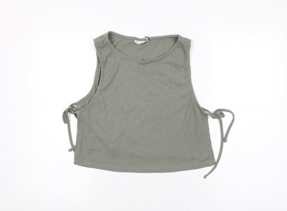 Womens UK Size 14 ASOS Green Cropped T-Shirt