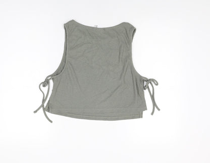 Womens UK Size 14 ASOS Green Cropped T-Shirt