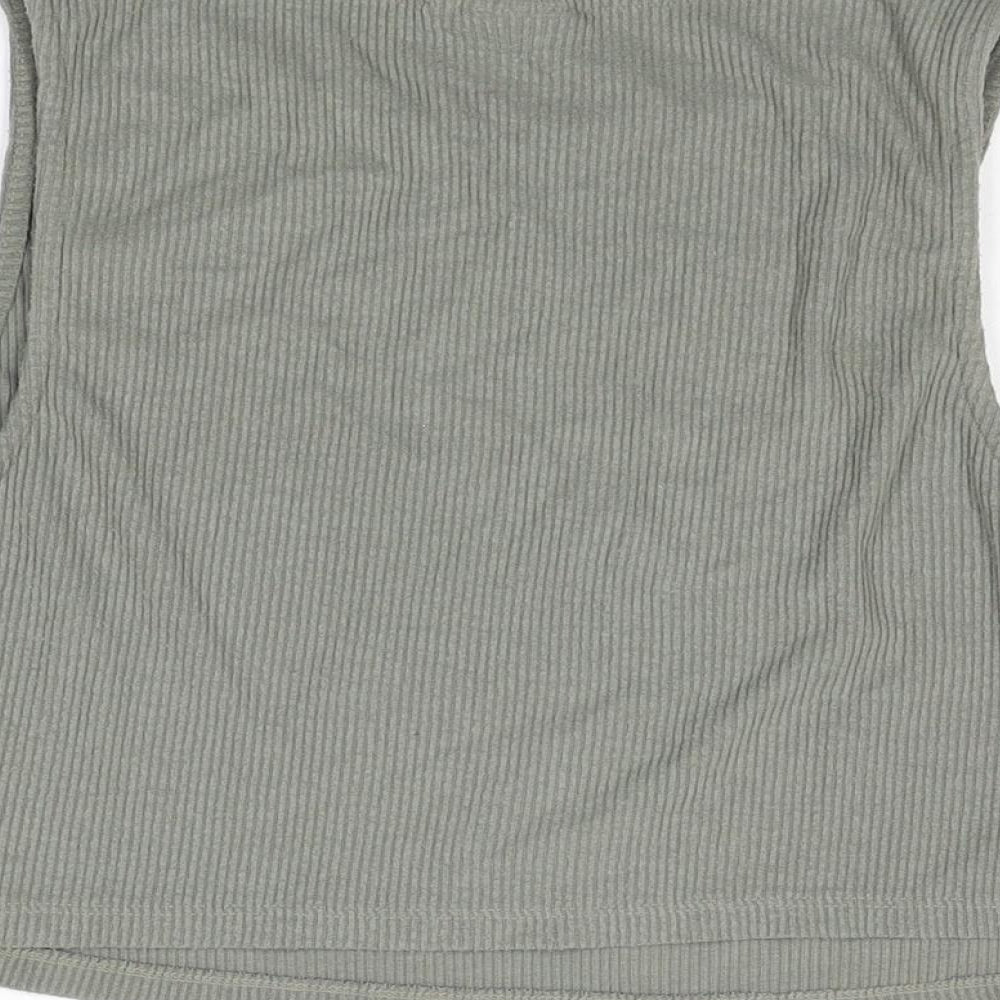 Womens UK Size 14 ASOS Green Cropped T-Shirt