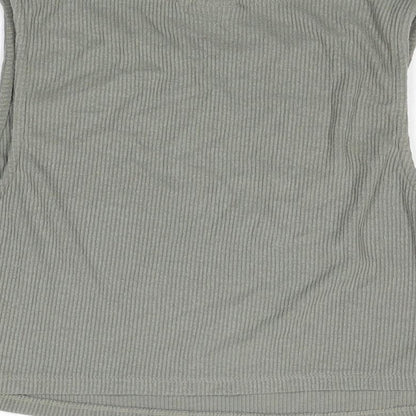 Womens UK Size 14 ASOS Green Cropped T-Shirt