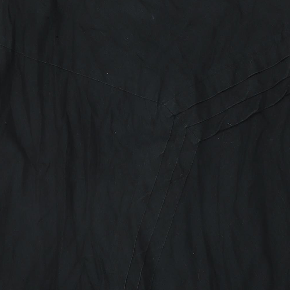 Monsoon Womens Black Cotton Swing Skirt Size 12 Zip