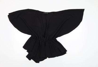 Womens UK Size 8 PRETTYLITTLETHING Black Basic Blouse