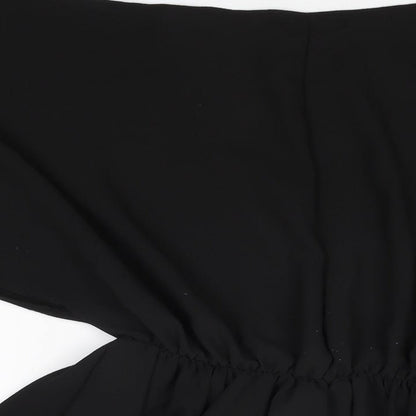 Womens UK Size 8 PRETTYLITTLETHING Black Basic Blouse